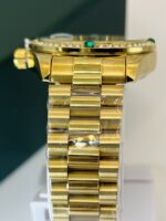 Gold Green Dial Day-Date Luxury Watch with Diamond Bezel - Image 5