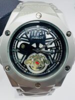 Luxury Skeleton Dial Stainless Steel Watch – Modern Geometric Design - Image 2