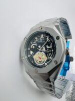 Luxury Skeleton Dial Stainless Steel Watch – Modern Geometric Design - Image 4