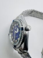 Luxury Diamond-Style Day-Date Watch with Blue Dial – Stainless Steel Executive Timepiece - Image 5