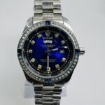 Luxury Diamond-Style Day-Date Watch with Blue Dial – Stainless Steel Executive Timepiece