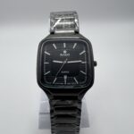 Rado Square Dial Quartz Watch – Black Ceramic Finish with Date Display